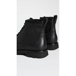 Men's black flat toe waterproof boots